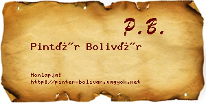 Pintér Bolivár névjegykártya